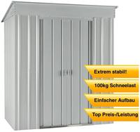 Globel Industries - Ger&auml;tehaus 'skillion 64', Silber Metallic, 1,93 M2, Ohne