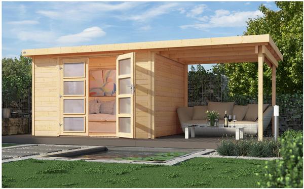 weka Gartenhaus 321 B 4,89 x 1,94 m natur inkl. Anbau