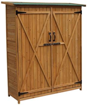 Wiltec Gartenhaus 2-flügelige Tür 1400x500x1620 mm Fichtenholz Teerdach