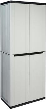 Kreher Kunststoffschrank mit Regal und Freifach 0,68 x 0,38 x 1,64 m grau