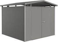 Biohort Ger&auml;tehaus "PANORAMA Gr. P4 quarzgrau-metallic mit Doppelt&uuml;r" aus Metall