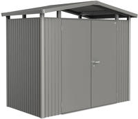 Biohort Ger&auml;tehaus "PANORAMA Gr. P1 quarzgrau-metallic mit Doppelt&uuml;r" aus Metall
