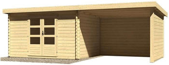 Woodfeeling Bastrup 7 3,40 x 2,80 m natur inkl. Schleppdach und Rückwand