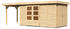 Woodfeeling Retola 5 inkl. Anbauschrank und Anbaudach 597 x 217 cm natur