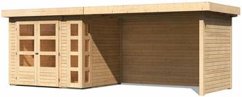Woodfeeling Kerko 3 mit Schleppdach + Seiten- und Rückwand 280 + 242 x 217 cm natur