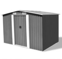 vidaXL 42907, vidaXL Gartenschuppen Grau Metall 257 x 205 x 178 cm