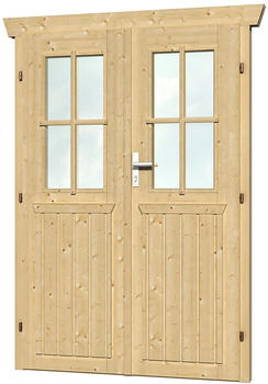 Skan Holz Doppeltür halbverglast für 28 mm Blockbohlenhäuser (A)