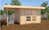 weka Gartenhaus "Designhaus 126 Plus" mit Anbaudach