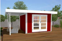 weka Gartenhaus "Designhaus 126 Plus" mit Anbaudach
