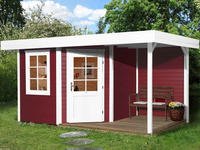 weka Gartenhaus "Designhaus 213 Plus" mit Anbaudach und R&uuml;ckwand