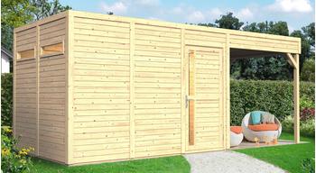 Konifera Cubus 3 Lounge BxT: 558x240 cm mit Anbaudach, naturbelassen