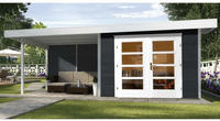 weka Gartenhaus "Designhaus 126 Plus" mit Anbaudach
