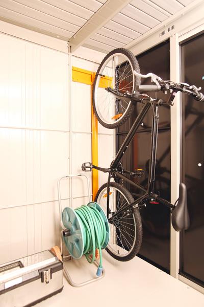 WOLFF FINNHAUS Fahrradhalter für Stahlgerätehaus Yokohama, Sapporo 2219 und Nagoya orange