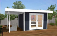 weka Gartenhaus "Designhaus 126 Plus" mit Anbaudach