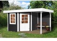weka Gartenhaus "Designhaus 213 Plus" mit Anbaudach und R&uuml;ckwand