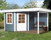 weka Gartenhaus "Designhaus 213 Plus" mit Anbaudach und R&uuml;ckwand