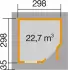 weka Gartenhaus 213+ 338x338 cm grau