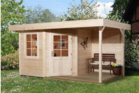 weka Gartenhaus "Designhaus 213 Plus" mit Anbaudach und R&uuml;ckwand