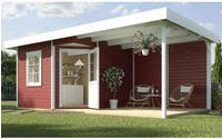 weka Gartenhaus "Designhaus 213 Plus" mit Anbaudach und R&uuml;ckwand