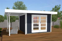 weka Gartenhaus "Designhaus 126 Plus" mit Anbaudach