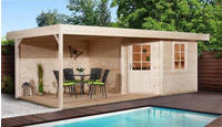 weka Gartenhaus "Designhaus 213 Plus" mit Anbaudach und R&uuml;ckwand