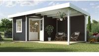 weka Gartenhaus "Designhaus 213 Plus" mit Anbaudach und R&uuml;ckwand