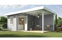 weka Gartenhaus "Designhaus 213 Plus" mit Anbaudach und R&uuml;ckwand