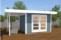 weka Gartenhaus "Designhaus 126 Plus" mit Anbaudach