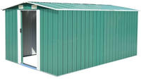 vidaXL Ger&auml;tehaus 257x392x181 cm Metall Gr&uuml;n