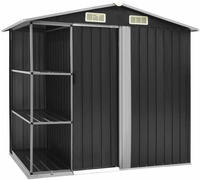 vidaXL Gartenhaus mit Regal Anthrazit 205x130x183 cm Eisen