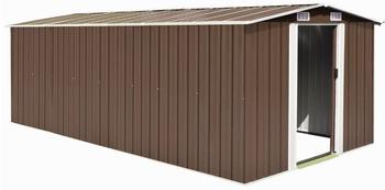 vidaXL Garden Shed Metal 257x489x181cm Brown