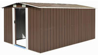 vidaXL Ger&auml;tehaus 257x392x181 cm Metall Braun