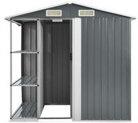 vidaXL Gartenhaus mit Regal Grau 205x130x183 cm Eisen