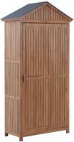Beliani - Gartenschrank Akazenolz Edelstahl 4 F&auml;cher Werkzeugschrank Gartenm&ouml;bel
