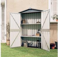vidaXL Ger&auml;tehaus Grau 116x45x175 cm Verzinkter Stahl