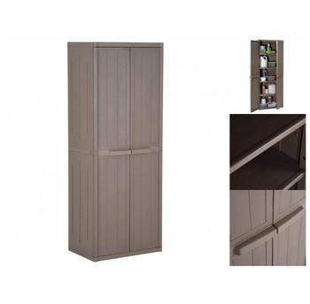vidaXL Gartenschrank 65x45x172 cm PP Holz-Optik Braun (151240)