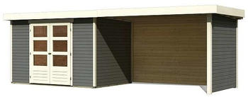 Woodfeeling Askola 4 mit SD/ Seiten-und Rückwand 275 + 302 x 217 cm terragrau
