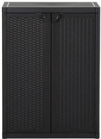 Gartenschrank Schwarz 65x45x88 Cm Pp Rattan-optik Vidaxl Schwarz