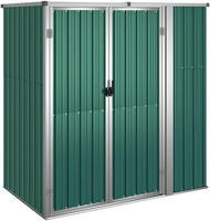 vidaXL Ger&auml;tehaus Gr&uuml;n 161x89x161 cm Verzinkter Stahl