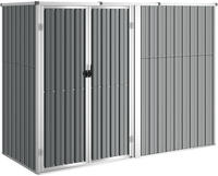 vidaXL Ger&auml;tehaus Grau 225x89x161 cm Verzinkter Stahl