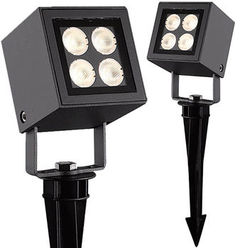 ISOLED LED Aussenstrahler Cube 4x2W CREE, anthrazit, Warmweiß