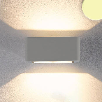 ISOLED LED Wandleuchte Up&Down 4x3W Cree silbergrau, Warmweiß