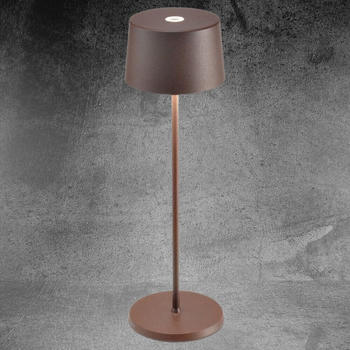 Zafferano LED Akku Tischleuchte Olivia Pro Rostfarbig 2,2W 150lm IP65 2200-3000K braun (LD1850R3)