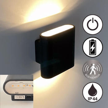 FHL easy Magnetics LED Akku-Wand-Außenleuchte USB Bewegungsmelder magentisch 2-fach 2x 3W IP44 830043