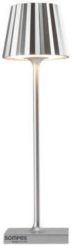 Sompex Troll Nano Akku LED Tischleuchte 21 cm silber