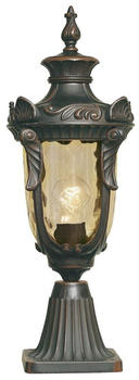 Meine Wunschleuchte LED Sockel Laterne Jugendstil Amberglas, H54cm