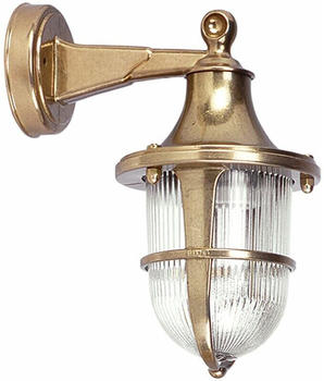 Licht-Erlebnisse Wandlampe Messing Maritim IP64 Klar/Transparent