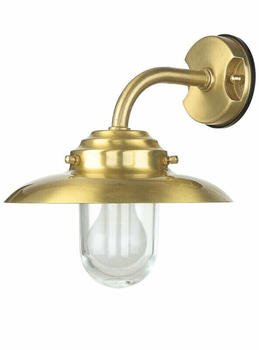 Licht-Erlebnisse Wandlampe Messing IP64 Maritim E27 Messing