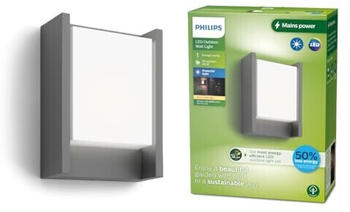 Philips LED Wandleuchte Arbour Anthrazit/Weiß 3,8W 800lm IP44 – Philips LED Wandleuchte Arbour – Warmweißes Licht für einladende Eingangsbereiche