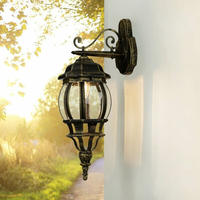 Licht-erlebnisse - Wand Au&szlig;enleuchte Brest Rustikal Gold Antik H:54cm